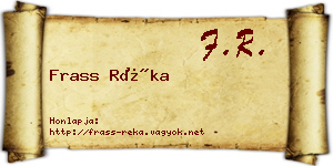 Frass Réka névjegykártya